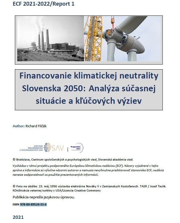 Financovanie klimatickej neutrality Slovenska 2050 obalka